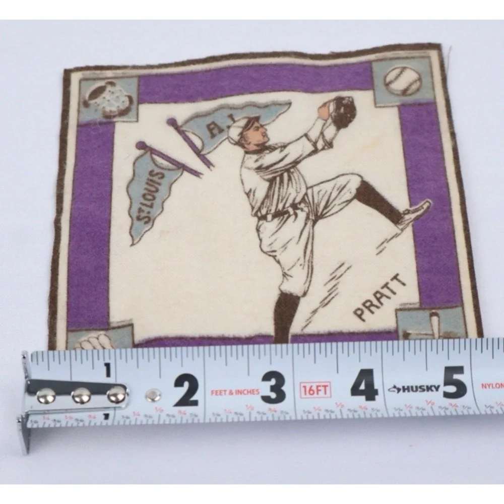 1914 Baseball Players Felt B18 Series Saint Louis‎ Browns DEL PRATT White/Purple